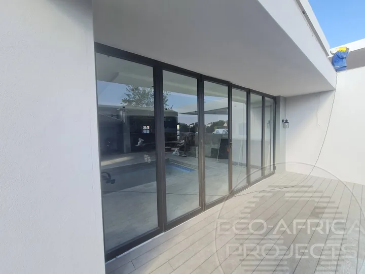 Black aluminium Vista folding door at a residence