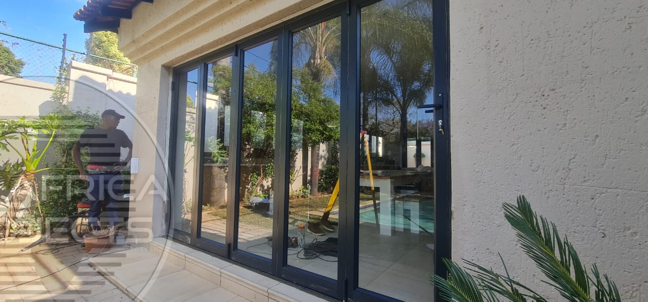 Vista folding doors installed at a residential opening